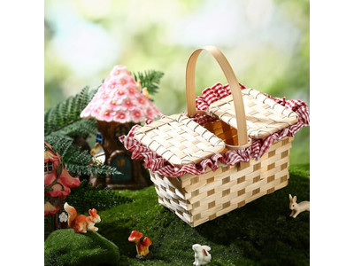 Hot Selling Wicker Picnic Basket Tall Discount Baskets Green 5 People Boho