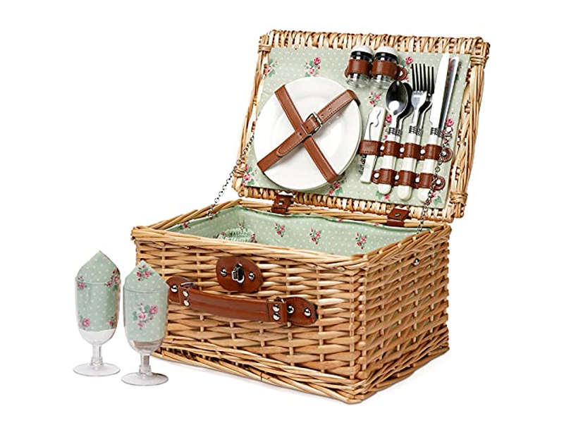 Oem Wholesale Bulk Picnic Baskets Round Wicker Basket Antique Wooden Kids