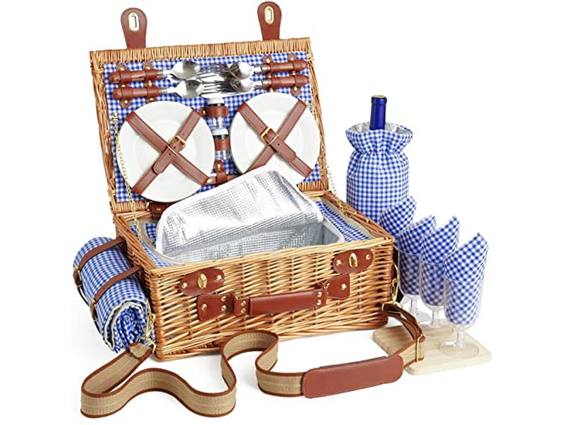 Picnic Basket For 2 Camping Baskets Vietnam Portable Ice Wicker Picnics Coffee
