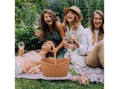 Picnic Basket Import And Export Stripes Packaging Cooler With Wood Lid