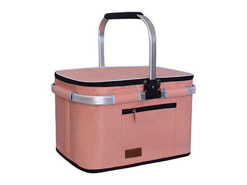 Picnic Basket Leather Straps Breakfast Hamper Antique Baskets For Sale