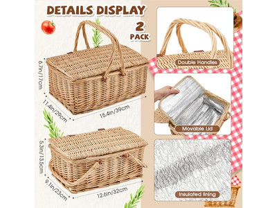 Picnic Basket With Shoulder Strap Wicker 4 Person Baskets Bags For