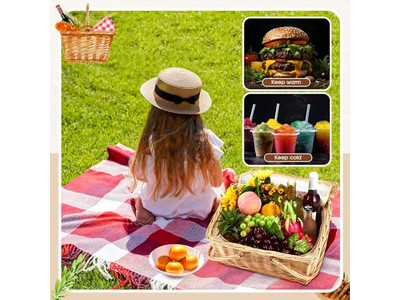 Picnic Basket With Shoulder Strap Wicker 4 Person Baskets Bags For