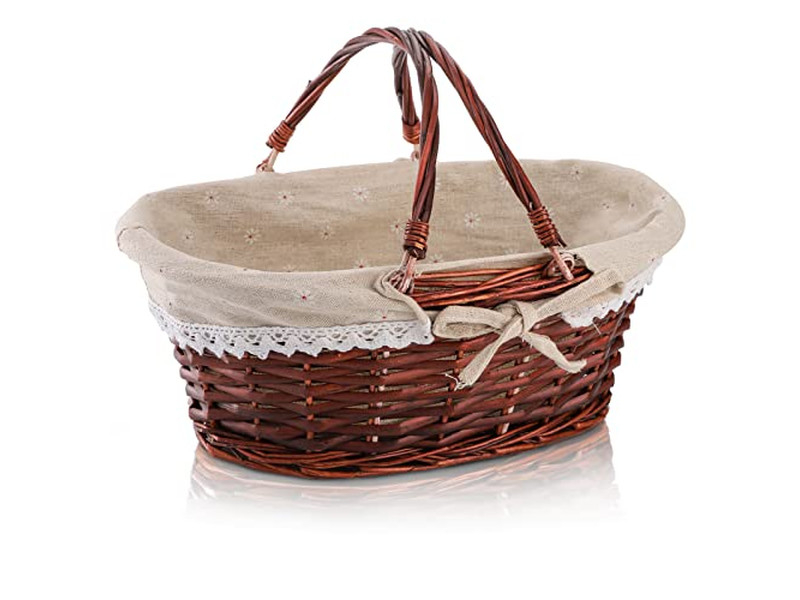 Picnic Insulation Package Unique Willow Basket Heart Shaped Baskets Easy Carry