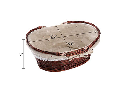 Picnic Insulation Package Unique Willow Basket Heart Shaped Baskets Easy Carry