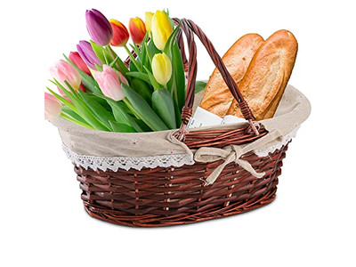 Picnic Insulation Package Unique Willow Basket Heart Shaped Baskets Easy Carry