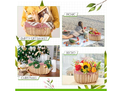 Picnic Set For 2 With Table Fold Up Basket Lid Flat Woven Wicker Box