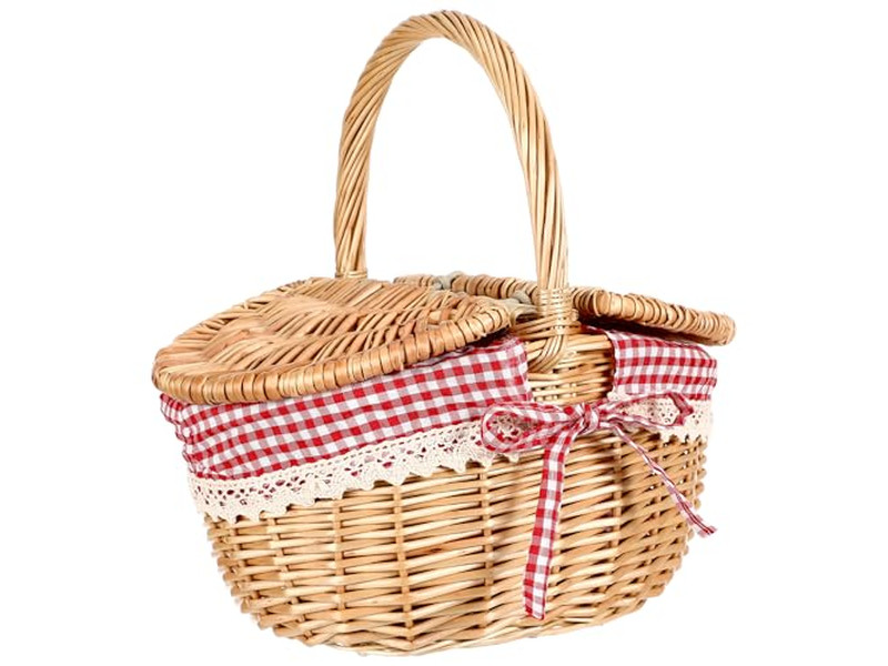 Rattan Barrel Picnic Basket Cheap Empty Baskets Plain Wicker Round Sample Fruit