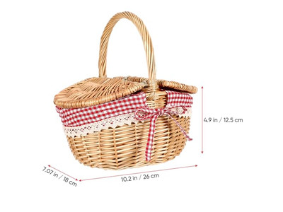 Rattan Barrel Picnic Basket Cheap Empty Baskets Plain Wicker Round Sample Fruit