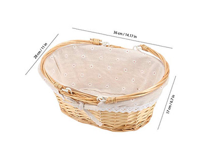 Seagrass Picnic Storage Basket Isulated Wicker Leather Touring Large Square
