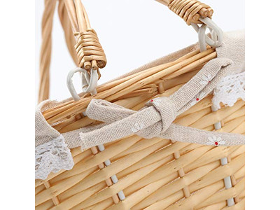 Seagrass Picnic Storage Basket Isulated Wicker Leather Touring Large Square