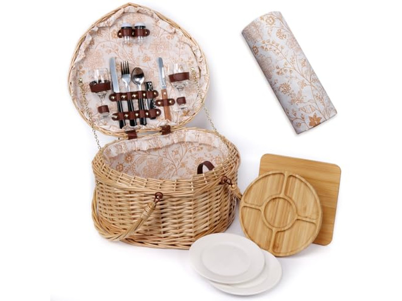 Small Picnic Basket Rts Storage With Handle Service For 4 Shape Home
