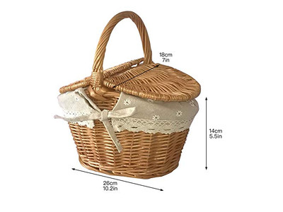 Toy Picnic Basket With Food Individual Wicker Cheap Small Pick Up