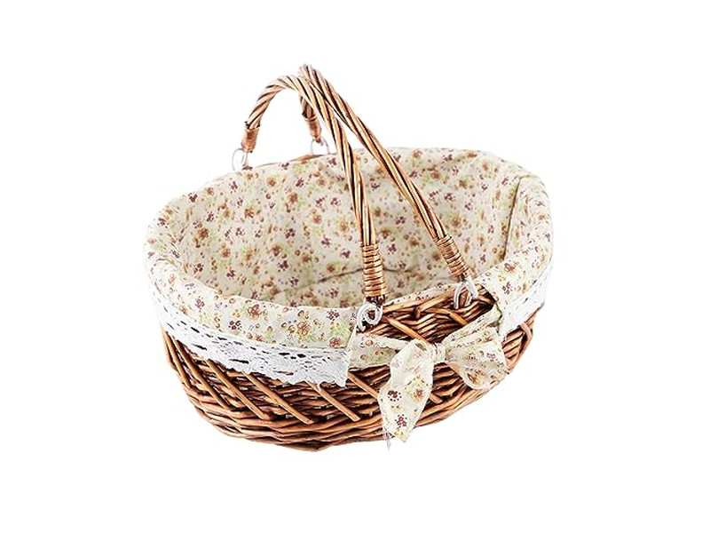 Wicker Basket With Liner Summer Picnic Plastic Dishes The 4 Person