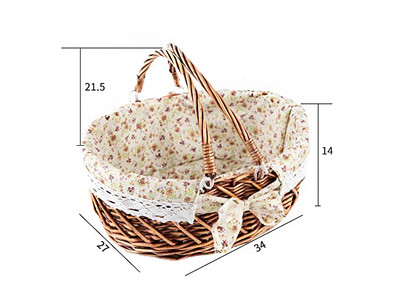 Wicker Basket With Liner Summer Picnic Plastic Dishes The 4 Person