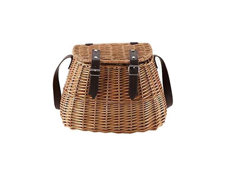 Wicker Picnic Basket The Range White Adjustable Empty With Lid Decorative Gift