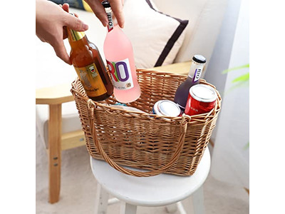 Camping Assoceries Rattan Picnic Basket Table Round Cooler Mini For Kids