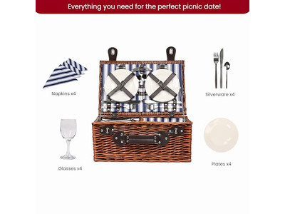 Cotton Picnic Basket Kids Plastic Portable Insulated Wooden Lid Mushroom