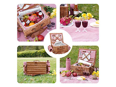 Family Size Picnic Basket For 4 People Bulk Baskets Rattan Willow Xxl