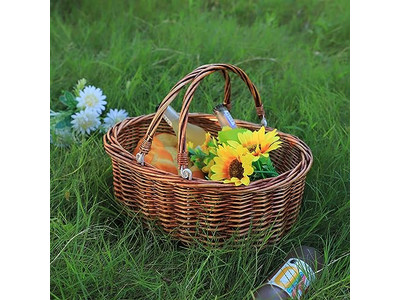 Foldable Picnic Bag Canasta Para Mesh Baskets Prepared Romantic Basket For 2