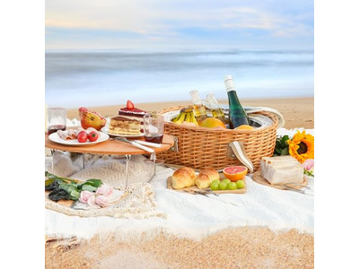 French Woven Picnic Basket Lunch Resin Wicker Plastic Mini Baskets For Kids