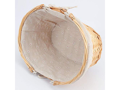 Handwoven Grass Picnic Basket Dark Brown Baskets With Dishes Bamboo Plates