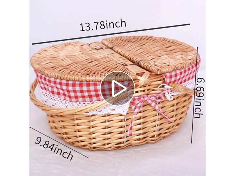Insulated Bag Picnic Basket Picknick Set For 2 4 Persons Cooler Custom Folding
