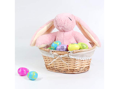 Large Wicker Picnic Hamper Bag For 2 Small Baskets With Lids Folding Outdoor