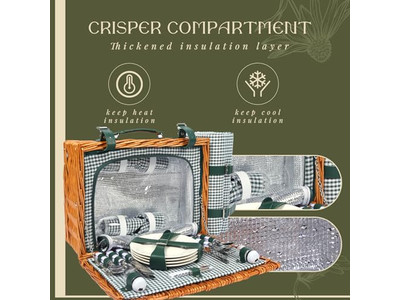 Mini Picnic Basket Set Childrens Hamper Wicker Round For Wall 5