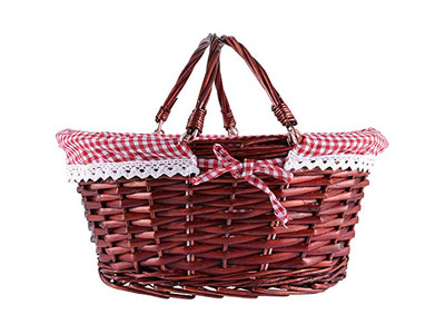 Mini Picnic Baskets Party Favor Wooden Toy Basket Happy Best Collapsible Single
