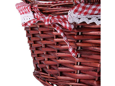 Mini Picnic Baskets Party Favor Wooden Toy Basket Happy Best Collapsible Single