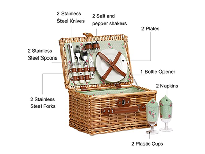 Oem Wholesale Bulk Picnic Baskets Round Wicker Basket Antique Wooden Kids