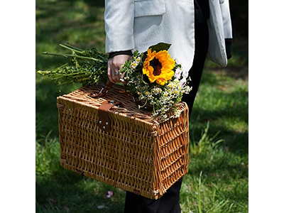 Oem Wholesale Bulk Picnic Baskets Round Wicker Basket Antique Wooden Kids