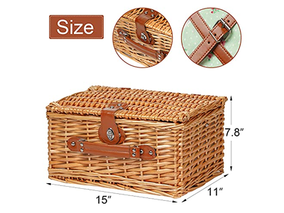 Oem Wholesale Bulk Picnic Baskets Round Wicker Basket Antique Wooden Kids