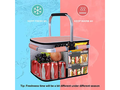 Picnic Basket Leather Straps Breakfast Hamper Antique Baskets For Sale