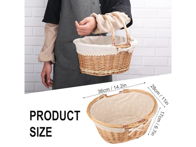 Picnic Basket With Handle All White Sets Toy Unique Baskets Cover