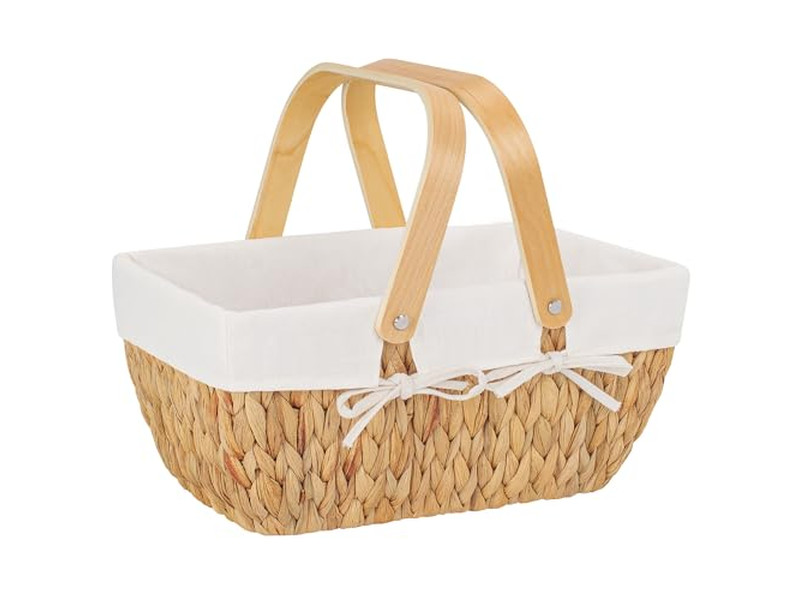 Picnic Basket With Wooden Food Collapsible Baskets Backpack For 4 Person Wheels
