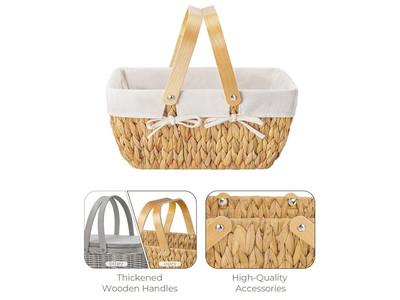 Picnic Basket With Wooden Food Collapsible Baskets Backpack For 4 Person Wheels