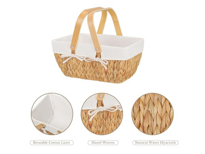 Picnic Basket With Wooden Food Collapsible Baskets Backpack For 4 Person Wheels