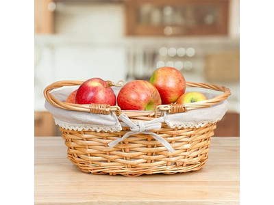 Picnic Basket Yellow Wicker Big Outdoor Pink With Lid Insulated Large