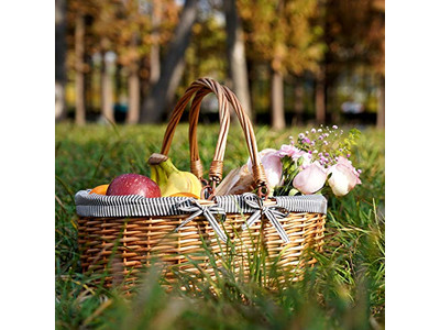 Picnic Baskets Insulated Wicker Blue And White Basket Kids Pink Perfect
