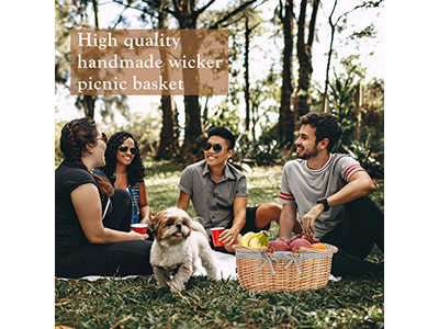 Picnic Baskets Insulated Wicker Blue And White Basket Kids Pink Perfect