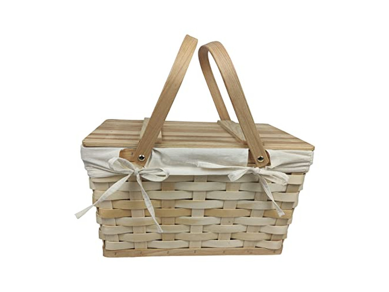 Picnic Baskets With Cheese Board Leather Hamper Backpack For 4 Table