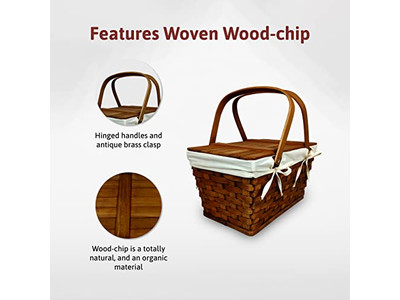 Picnic Baskets With Cheese Board Leather Hamper Backpack For 4 Table
