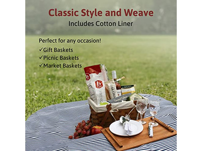 Picnic Baskets With Cheese Board Leather Hamper Backpack For 4 Table