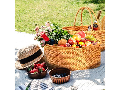 Picnic Snack Fruit Storage Basket Mini Woven Farmers Gifts Cane