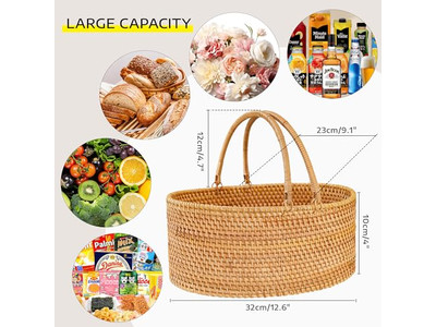 Picnic Snack Fruit Storage Basket Mini Woven Farmers Gifts Cane