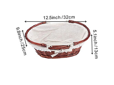 Portable Outdoor Picnic Baske Rattan Suitcase Basket 6 Wicker Set