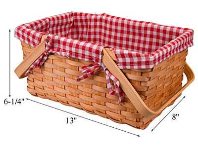 Rattan Picnic Basket Natural Color Set With Cooler Bottle Rectangular Wicker