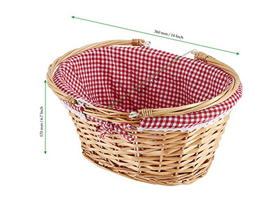 Rattan Picnic Basket Vietnam Backpack For Two Cylinder Camping Bag Gingham